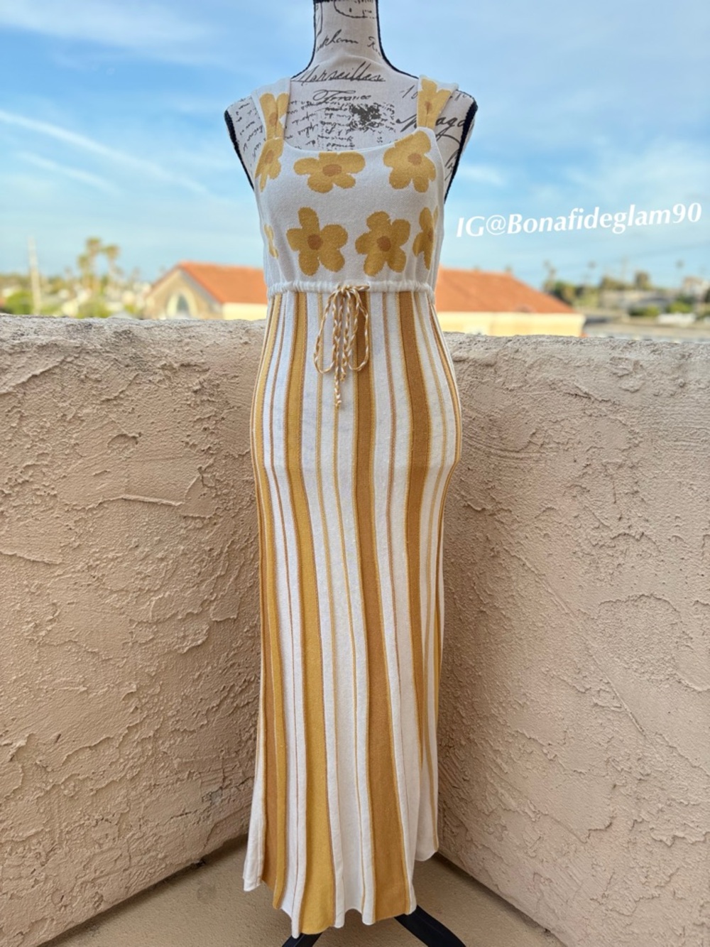 Hayley Menzies Sunray jacquard-knit linen-blend midi sundress size S small - Picture 7 of 16